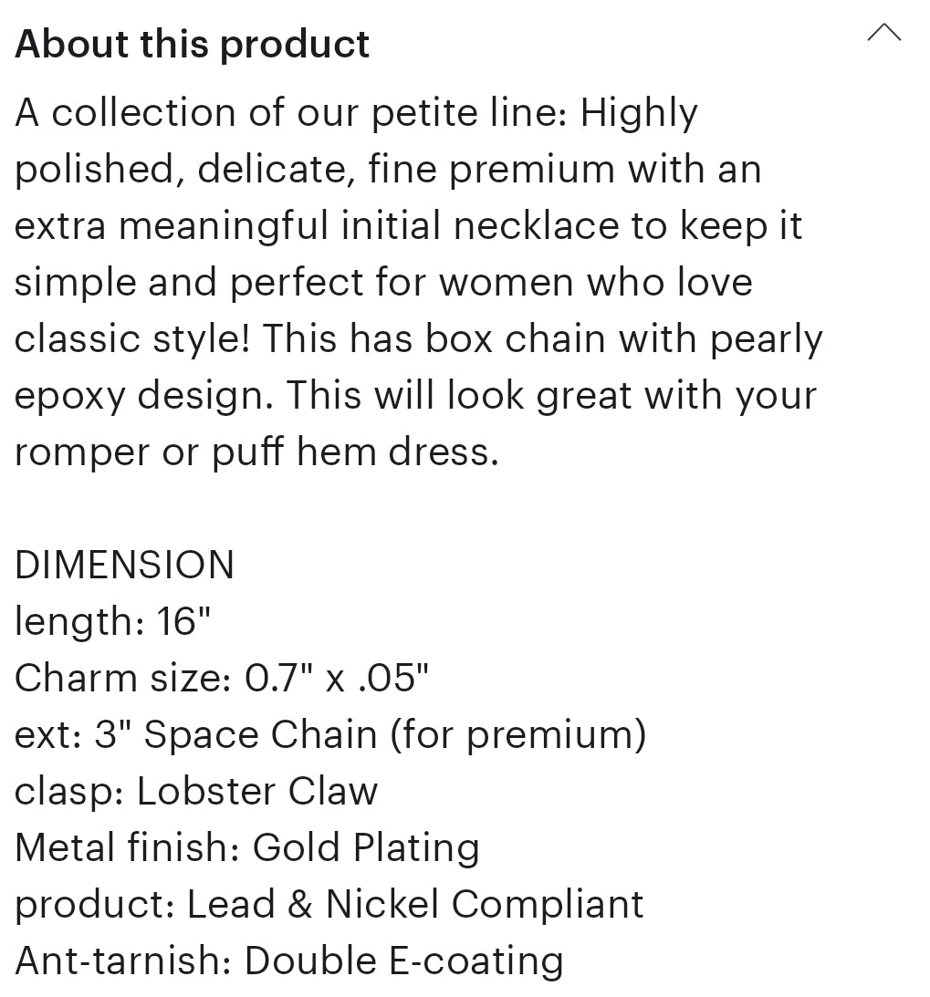 WC Initial Gold Necklace