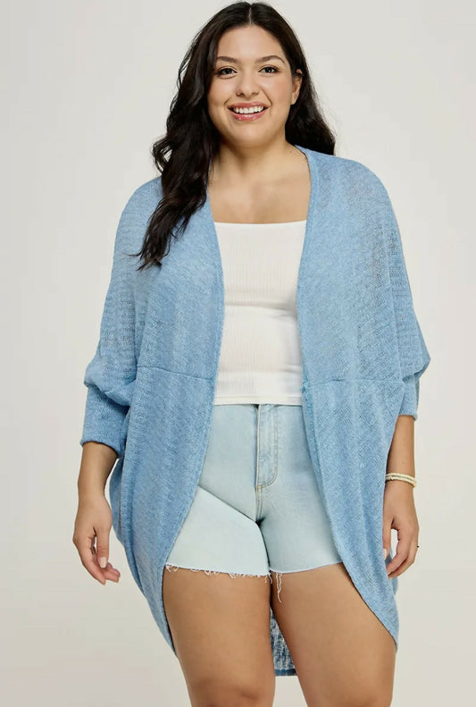 Plus Size Knit Draped Cardigan