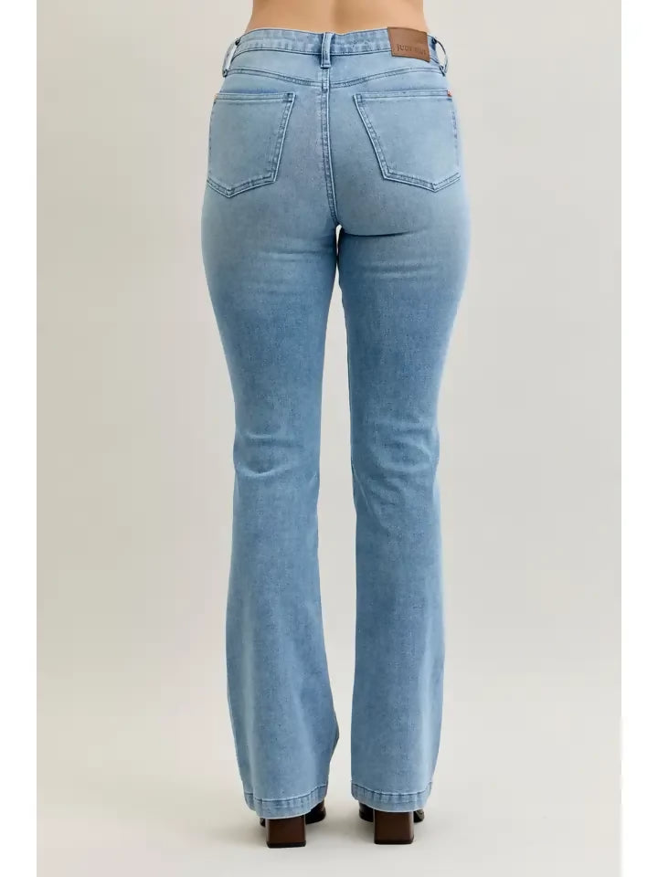 Judy Blue Mr Bootcut Contrast Wash & Front Patch Pocket