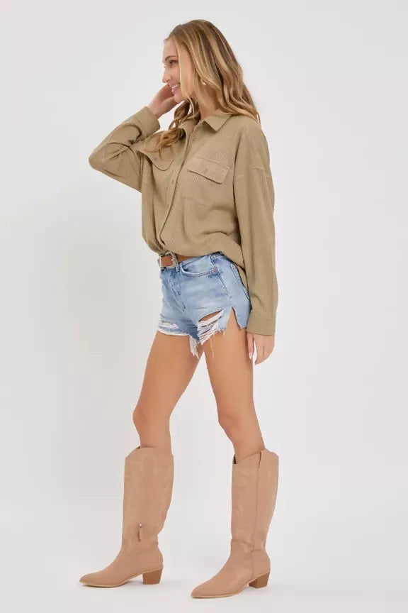 SW1543 Button Down Oversized Shirts