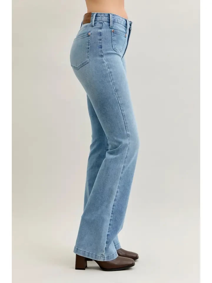 Judy Blue Mr Bootcut Contrast Wash & Front Patch Pocket