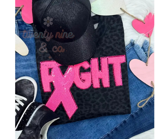 TNC Pink Ribbon Chenille Leopard Tee