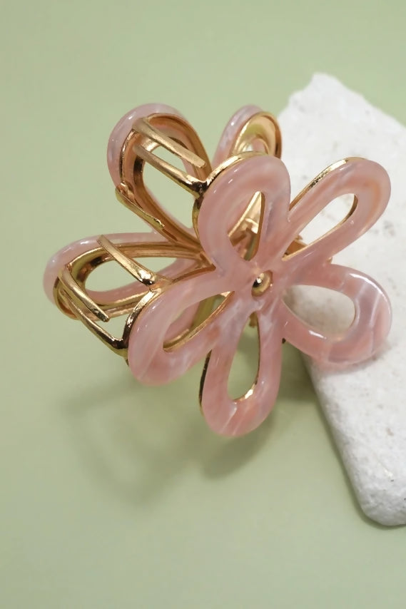 Jumbo Pvc Casting Round Floral Hair Claw Clips | 40H986