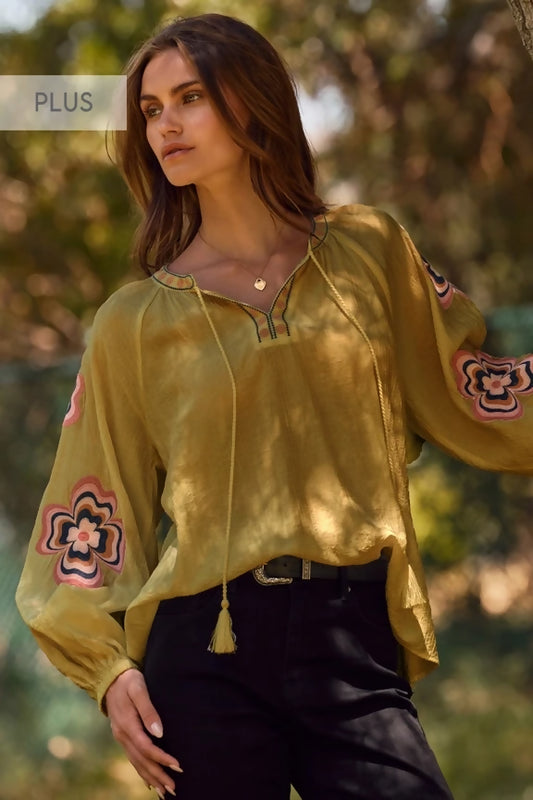OLIVE Plus Size Loose-Fit Blouse