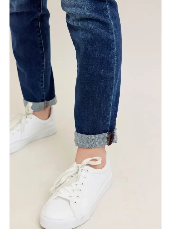 Judy Blue Classic Medium Wash Cuffed Slim Fit Jeans