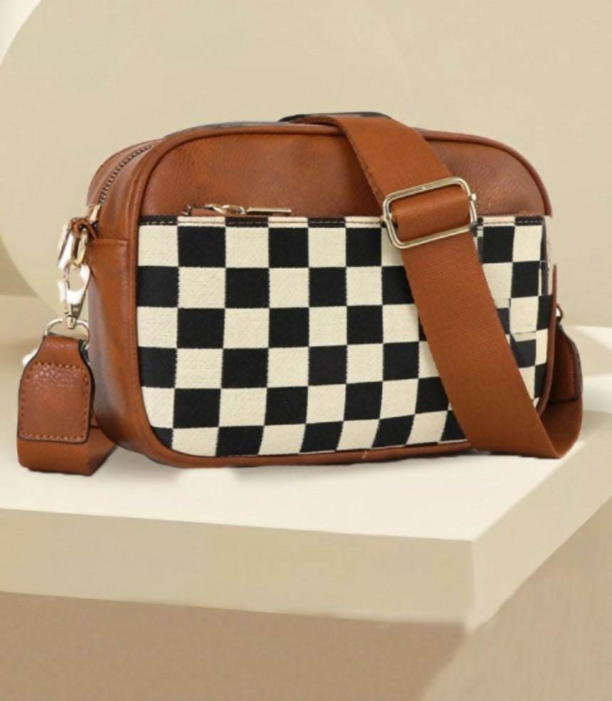 Camel Checkered Bag