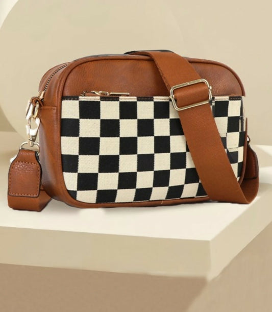 Camel Checkered Bag