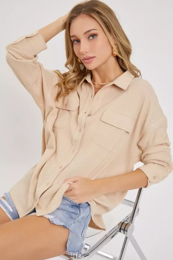 SW1543 Button Down Oversized Shirts