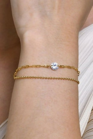 Double Chain Charm Bracelet