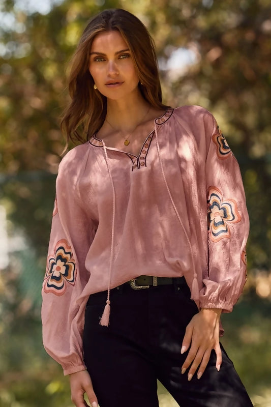 Loose-Fit Mauve Blouse