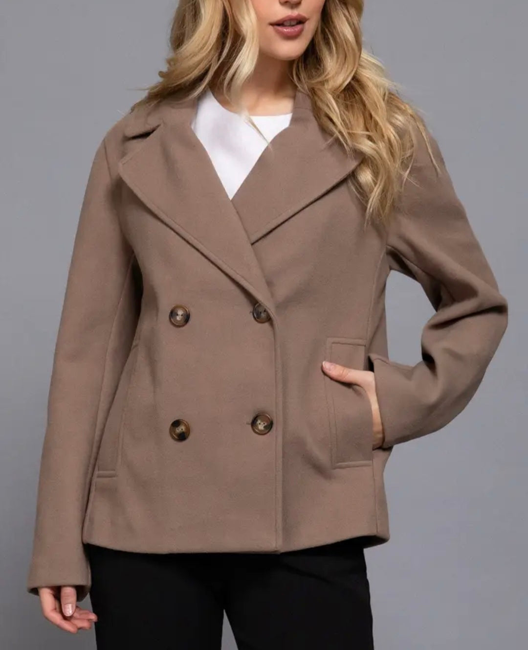 Soft Felt Short Peacoat