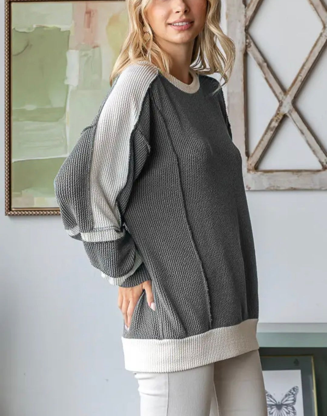 WC Ribbed Gray L.Sleeve