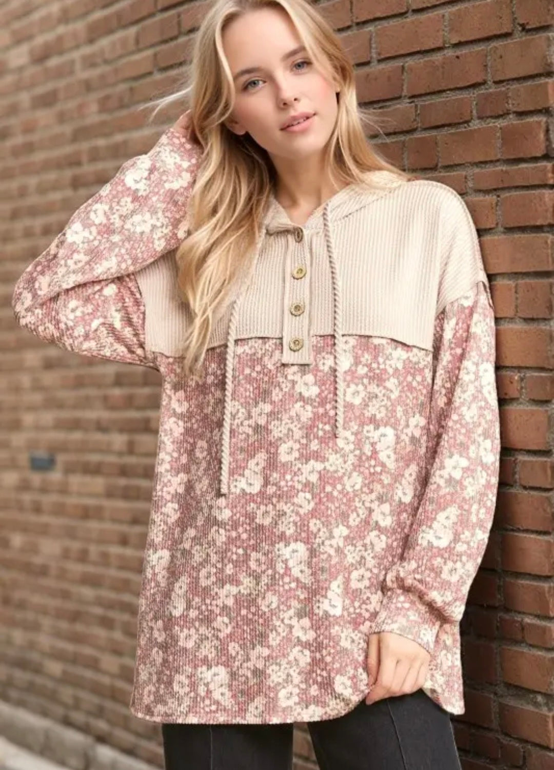 WC Pink Floral Hoodie