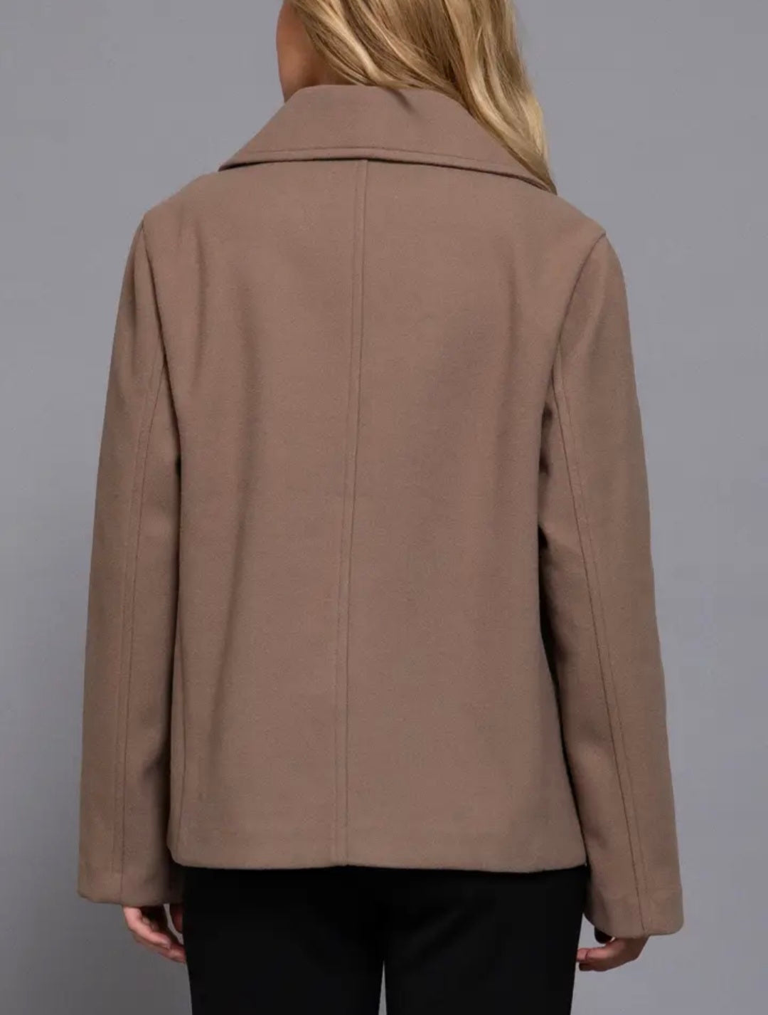 Soft Felt Short Peacoat