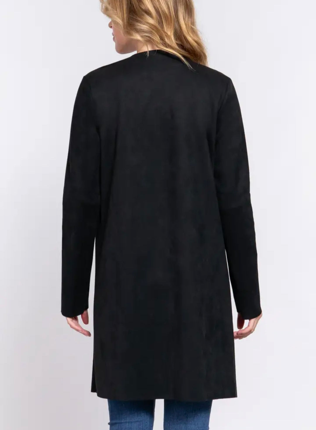 WC Two Zipper Detail Suede Long Jacket