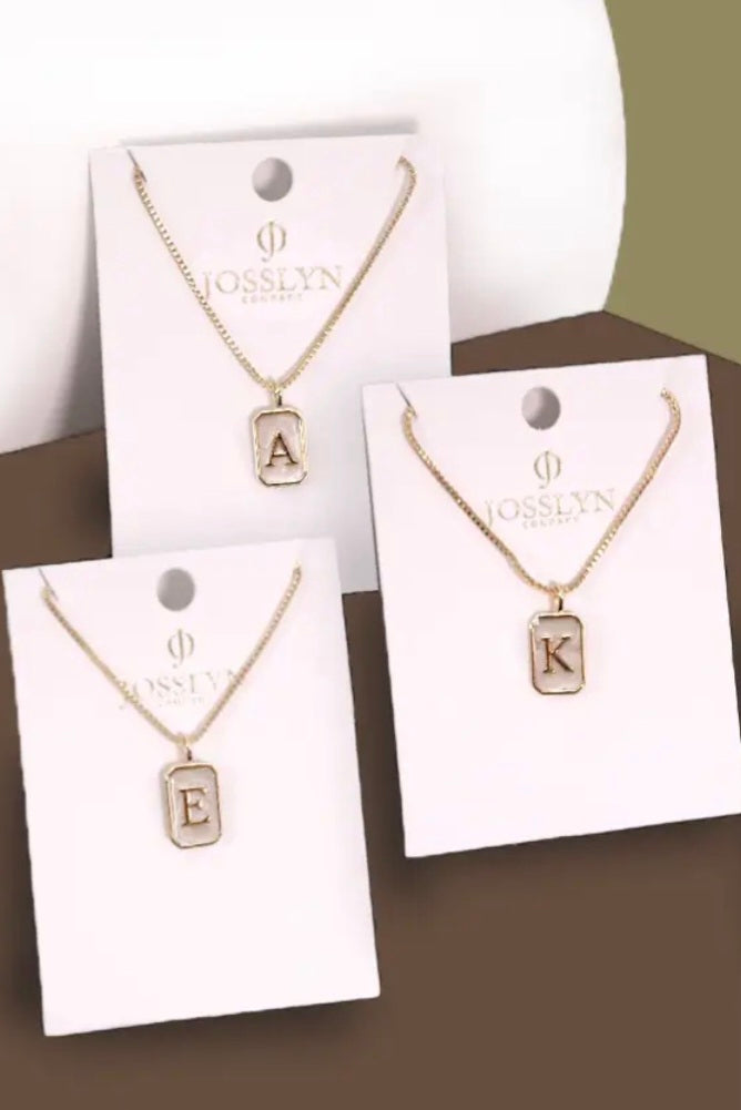 WC Initial Gold Necklace