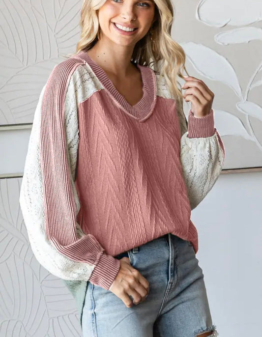 Mauve Cable Knit