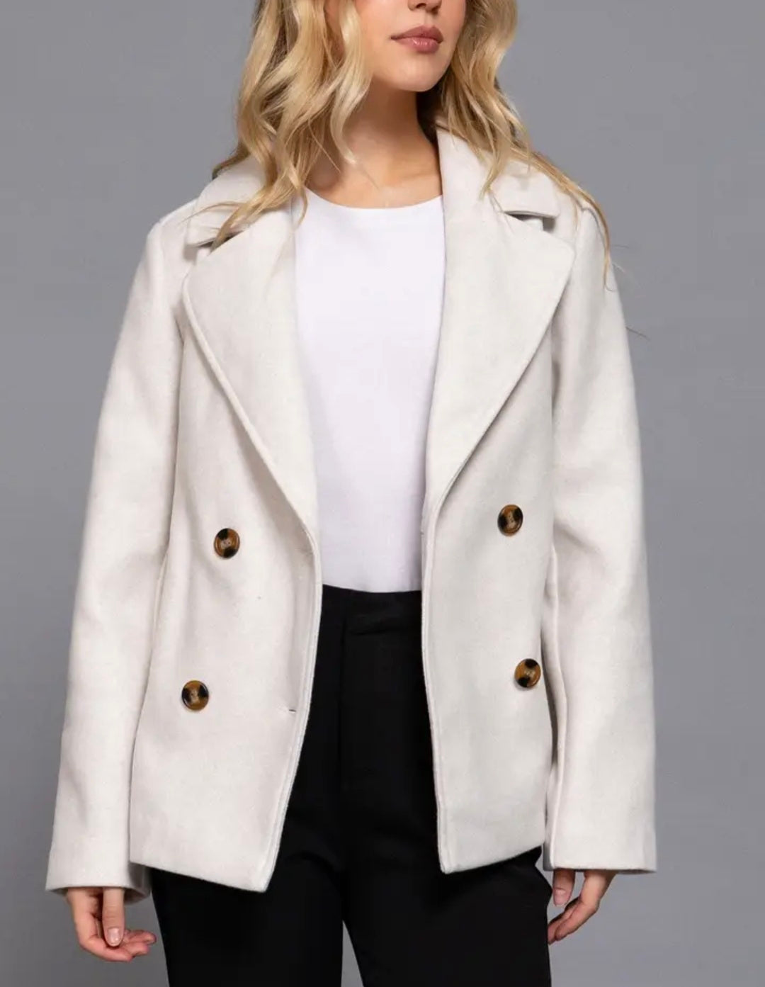 Soft Felt Short Peacoat