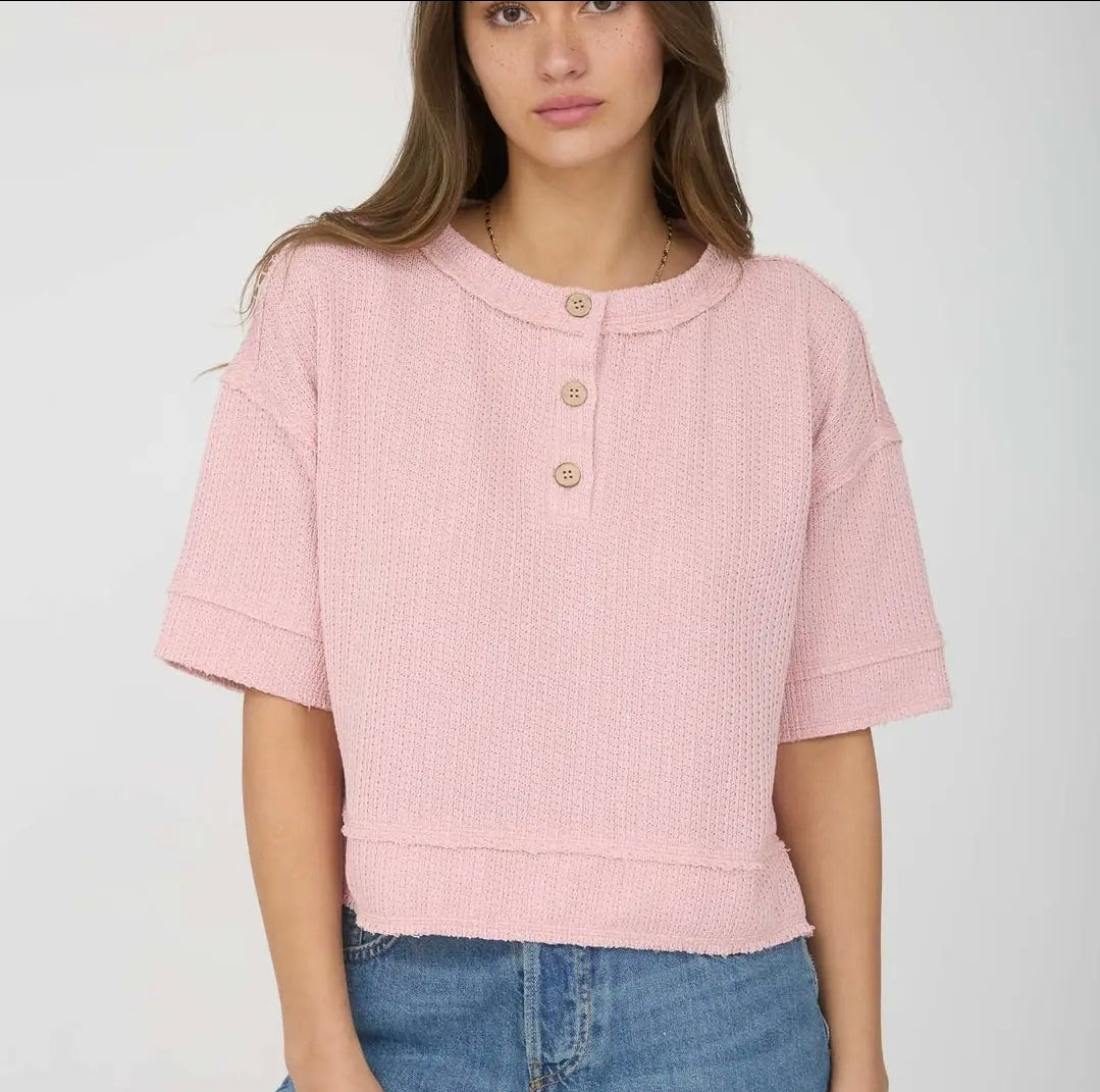 WC Henley Pink Top