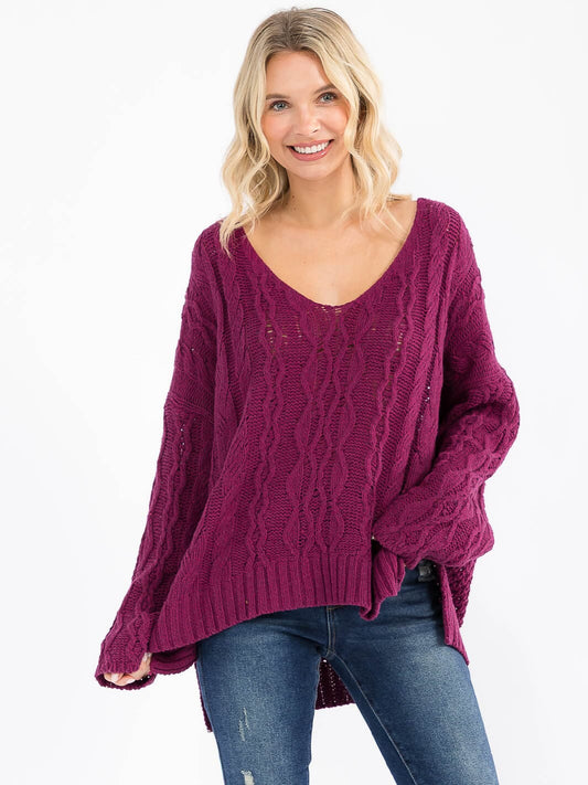 Knitted Plum Long Sleeve