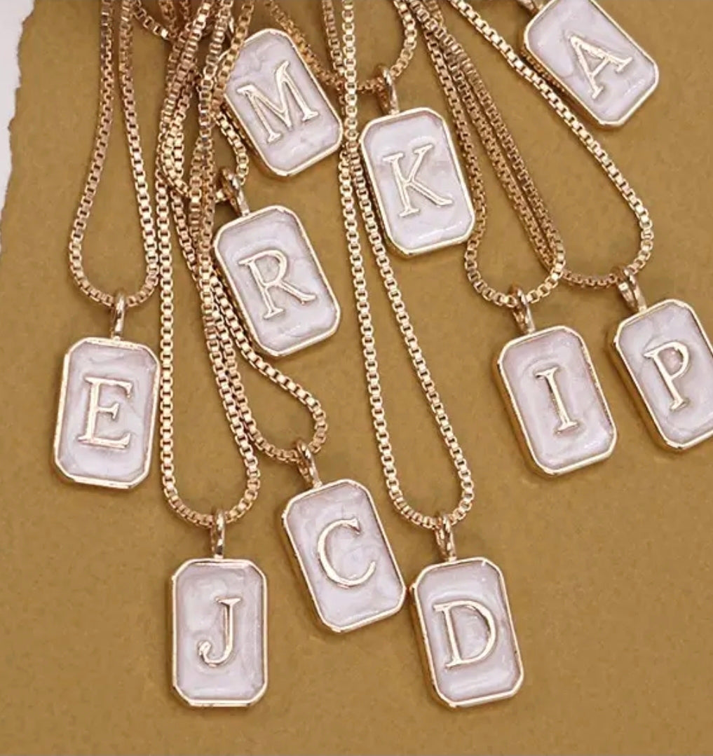 WC Initial Gold Necklace
