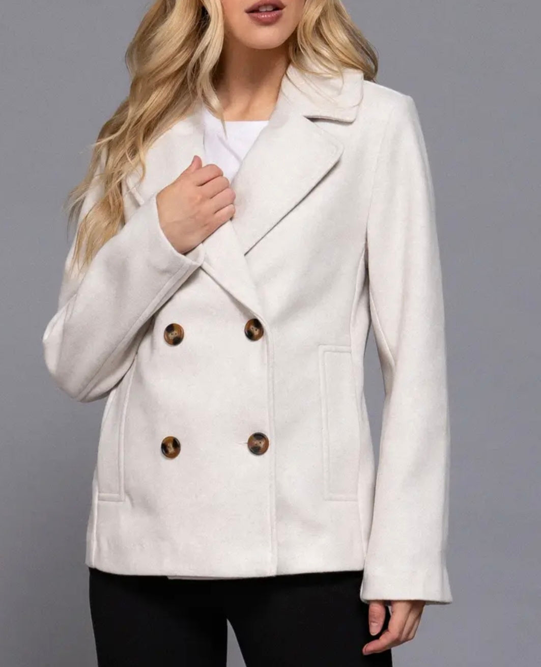 Soft Felt Short Peacoat
