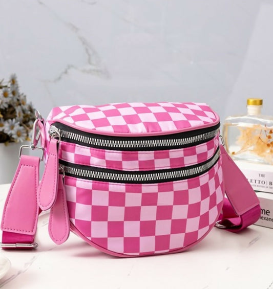 Hot Pink Checkered Bag